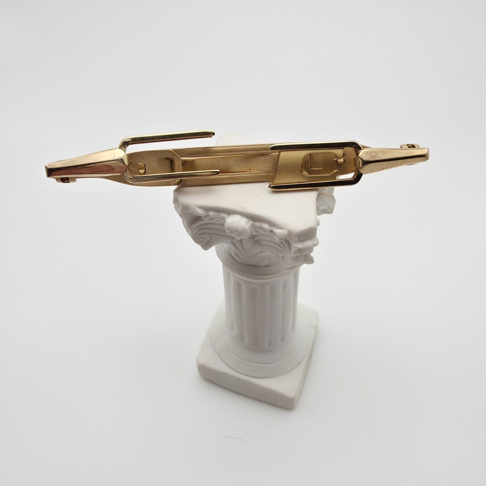 Vintage ANSON USA Tie Clip Bar Clasp Gold Plate Initial Letter C FREE $HIPPING!! - Picture 1 of 8